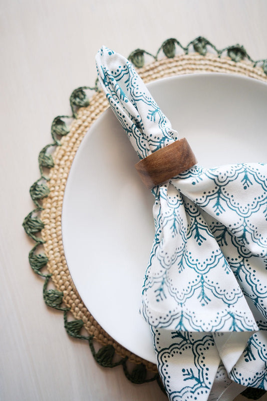 Organic Napkins (set of 4) - Jaipur, Midnight