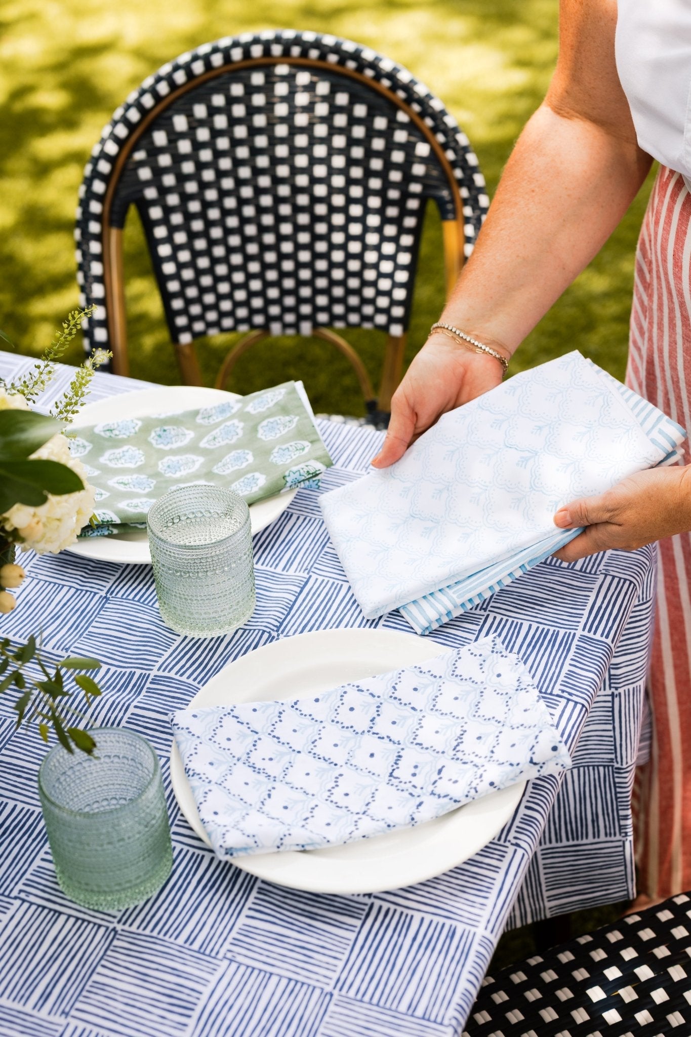 Organic Napkins (set of 4) - Jaipur, Uniform Blue