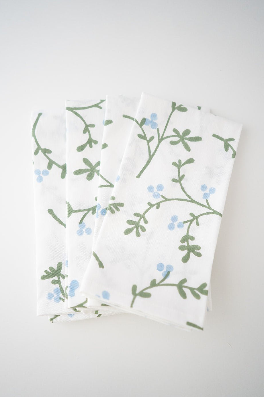 Organic Napkins (set of 4) - Winterberry, Uniform Blue & Sage