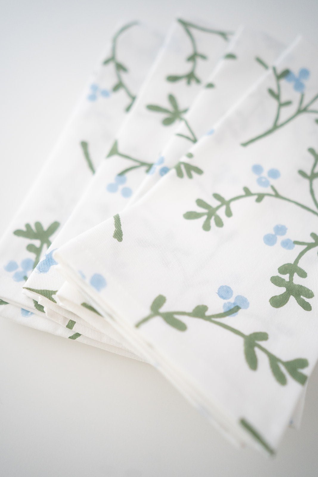Organic Napkins (set of 4) - Winterberry, Uniform Blue & Sage
