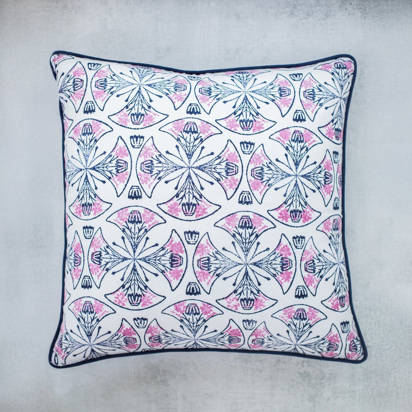Pillow Sham - Mosaic, Navy & Lilac