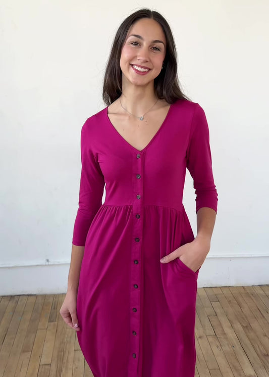 SOFIA dress in Garnet Pink