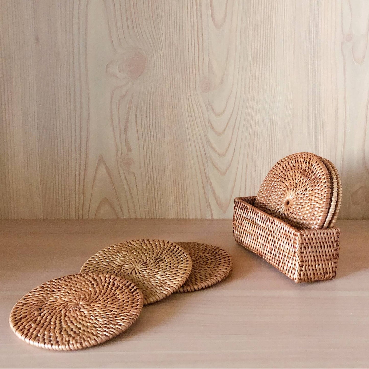 Bali Rattan Cup Coaster - Set of 5