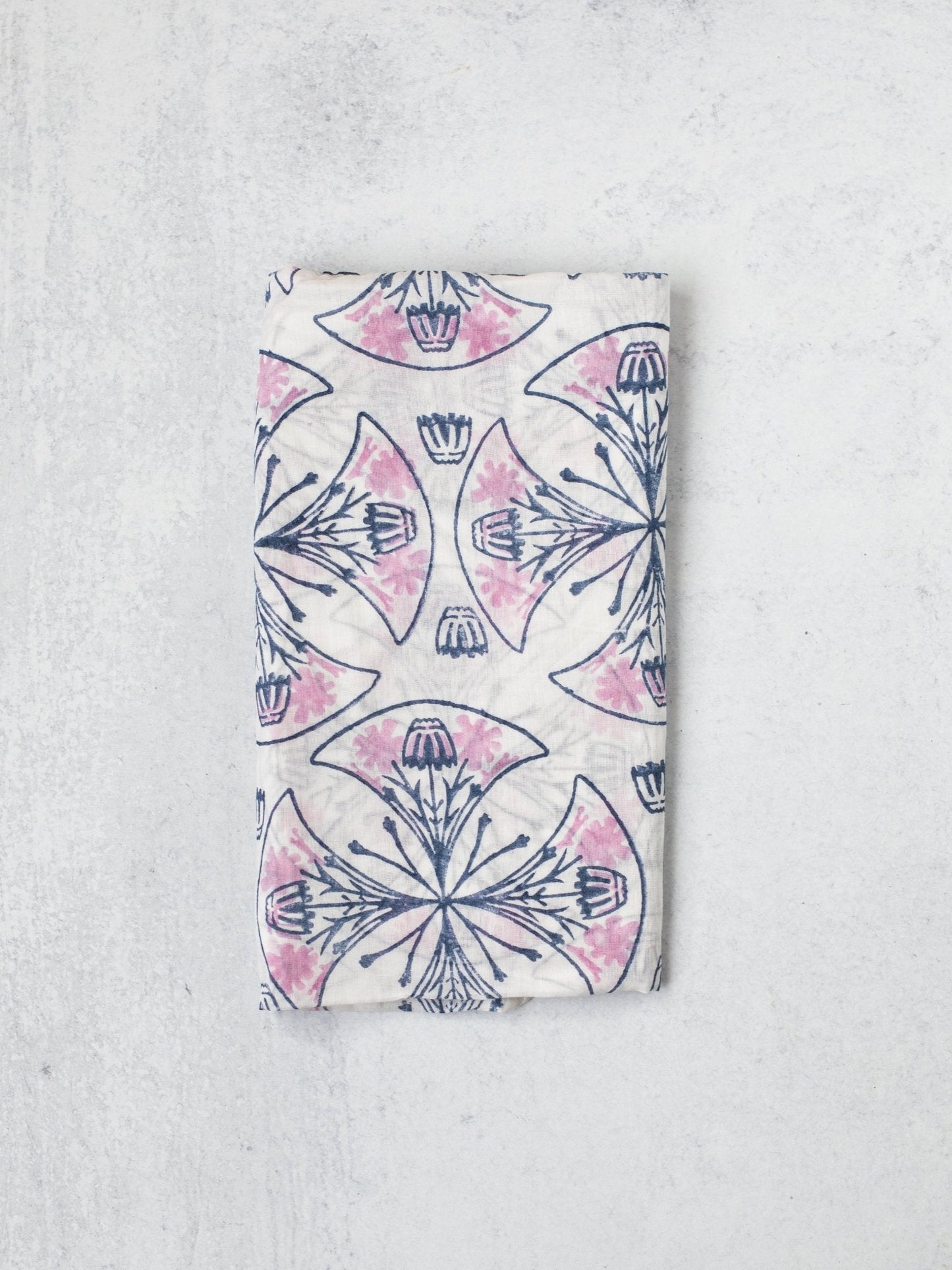 Sarong - Ivory Voile - Mosaic, Navy & Lilac