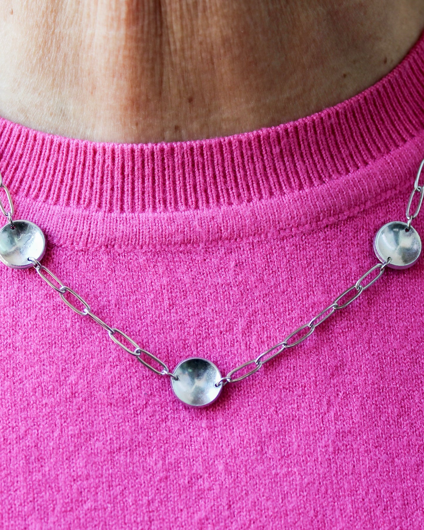 Brave Necklace | Repurposed Steel Automotive Parts | Stainless Steel Chain