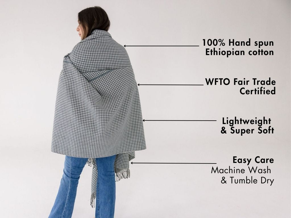 Sitota Handwoven Ethiopian Cotton Throw Blanket
