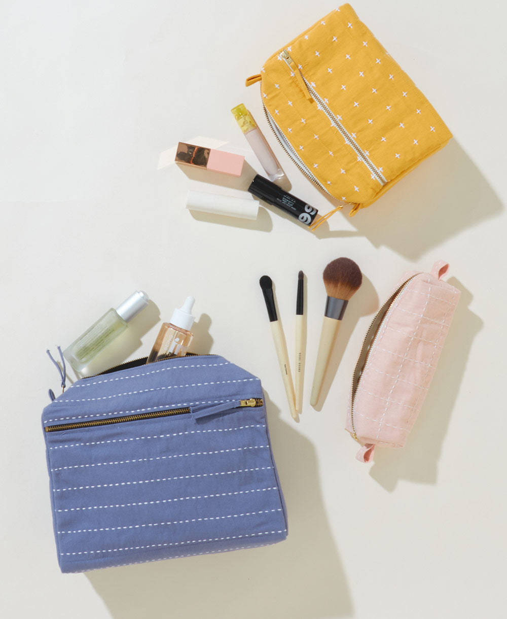 Grid-Stitch Small Toiletry Bag