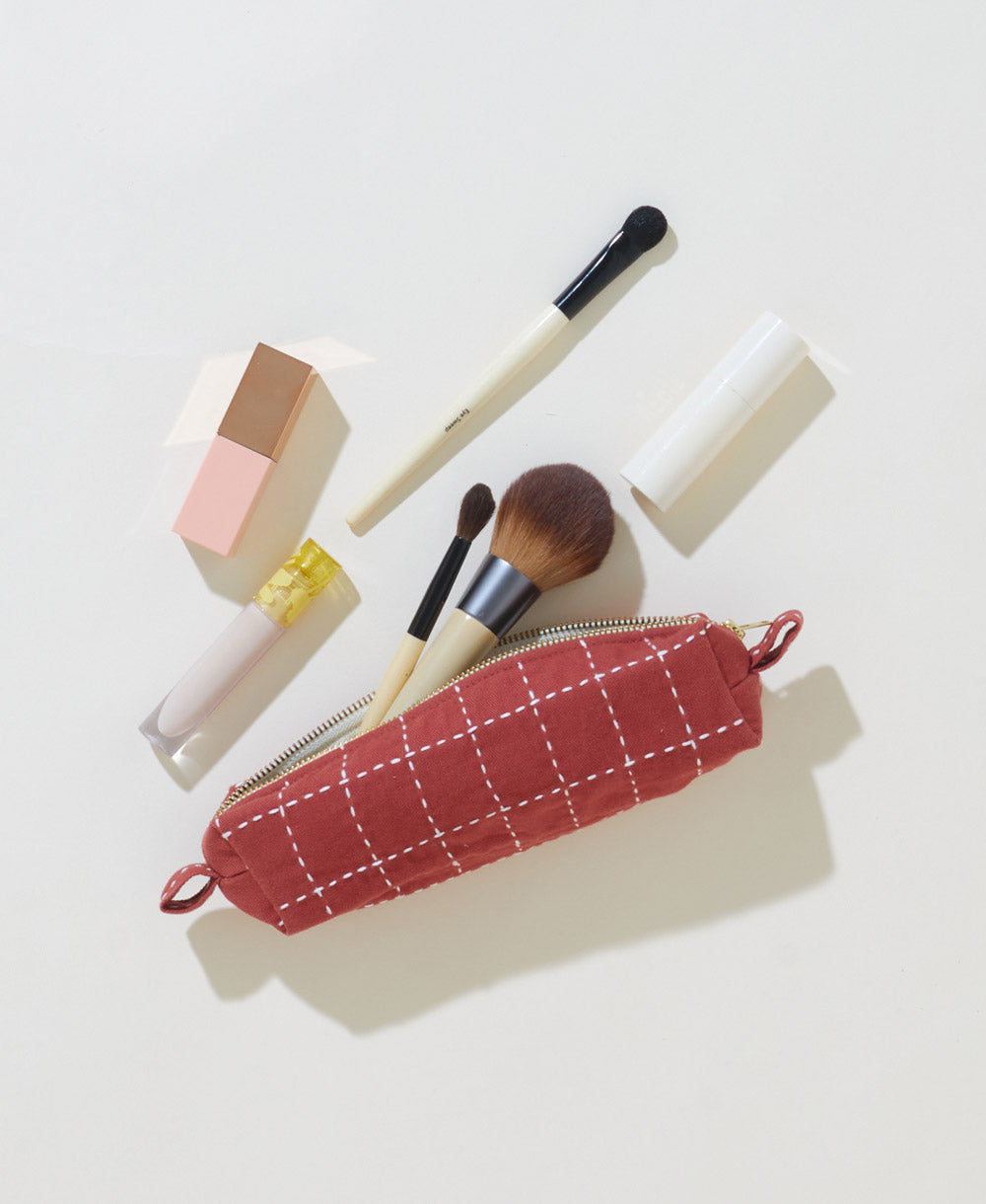 Grid-Stitch Small Toiletry Bag