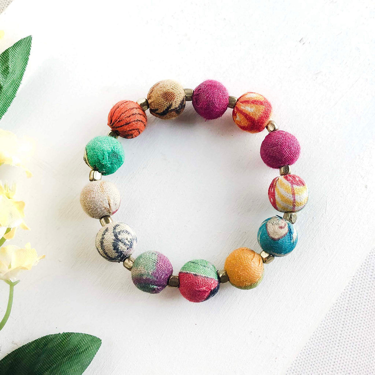 Small Kantha Bauble Bracelet