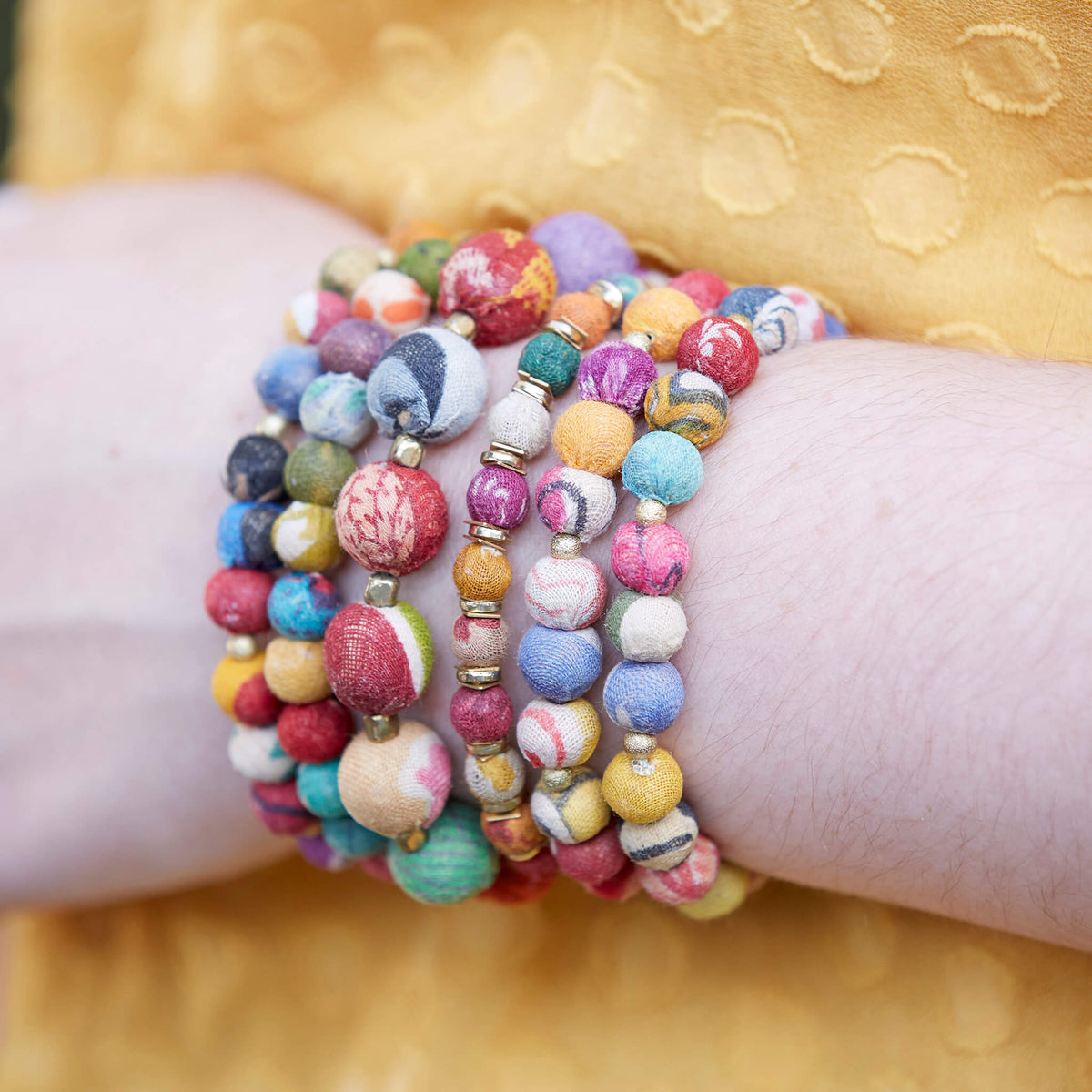 Small Kantha Bauble Bracelet