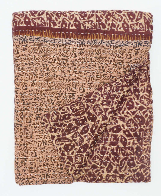 A Small Kantha Quilt Throw - No. 240418