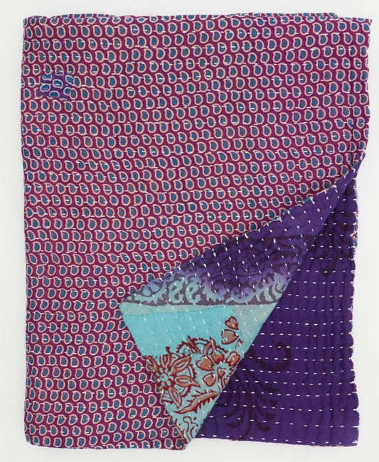 A Small Kantha Quilt Throw - No. 240821