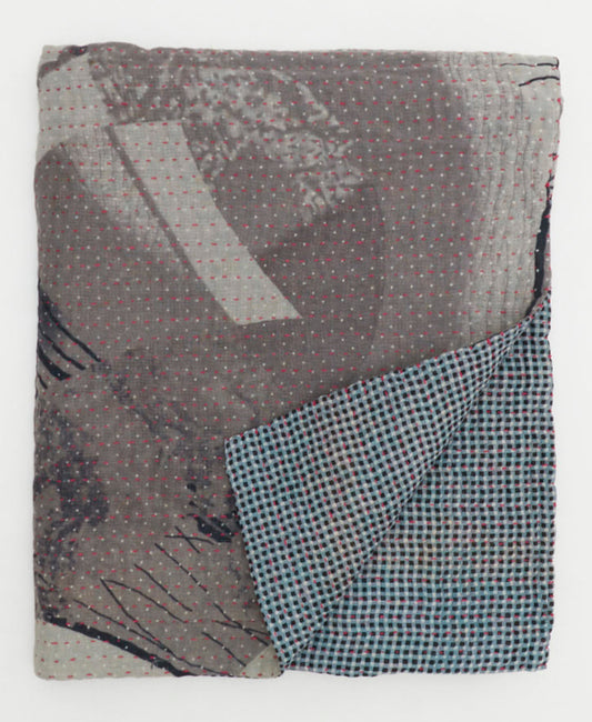 Small Kantha Quilt Throw - No. 250124