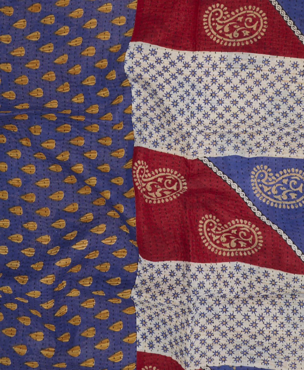 Small Kantha Quilt Throw - No. 250137