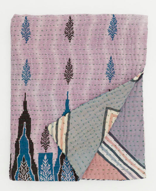 Small Kantha Quilt Throw - No. 250207