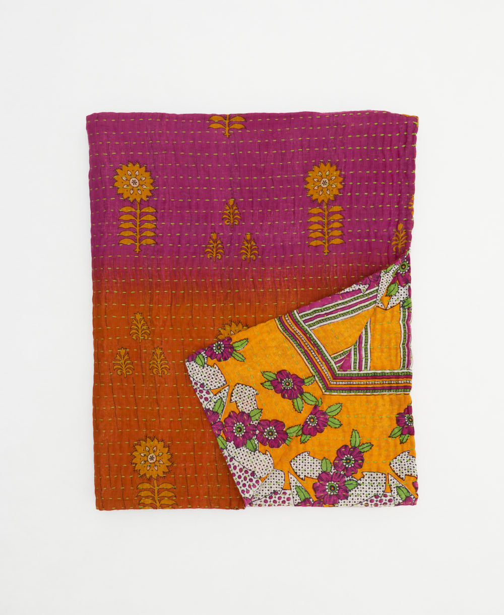 Small Kantha Quilt Throw - No. 250424