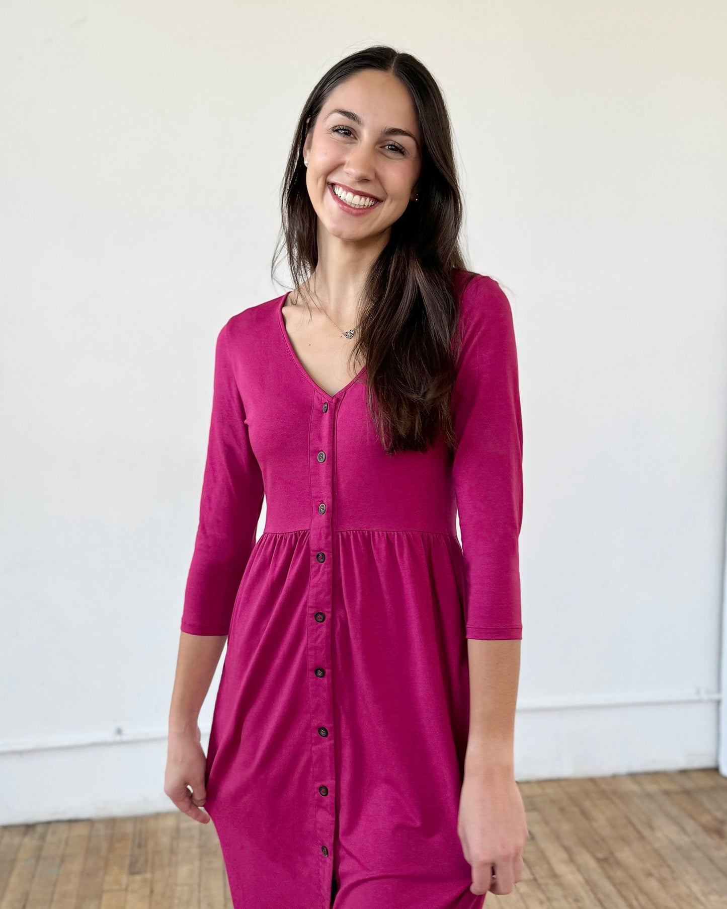 SOFIA dress in Garnet Pink