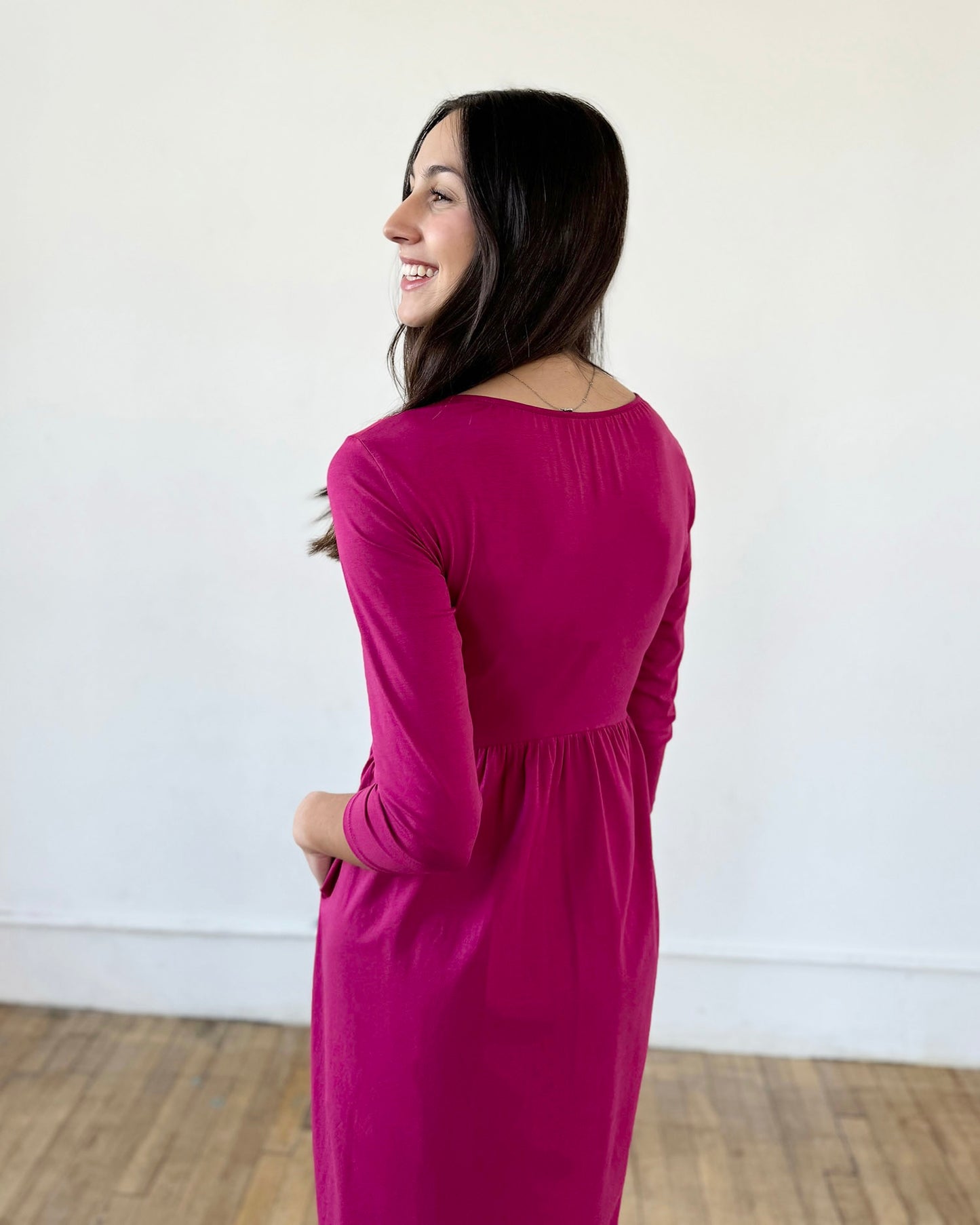 SOFIA dress in Garnet Pink