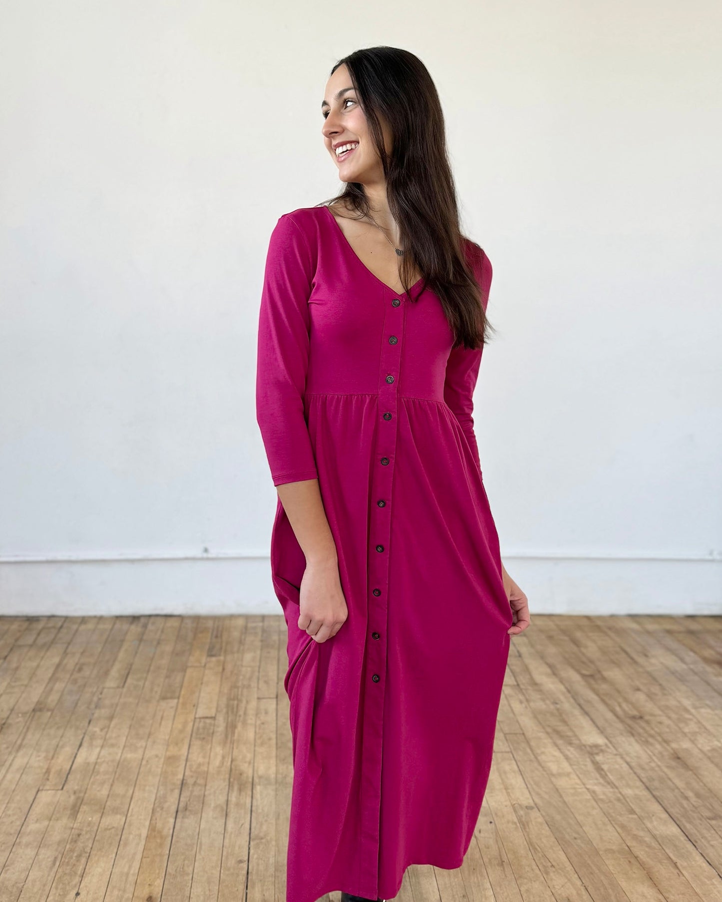 SOFIA dress in Garnet Pink