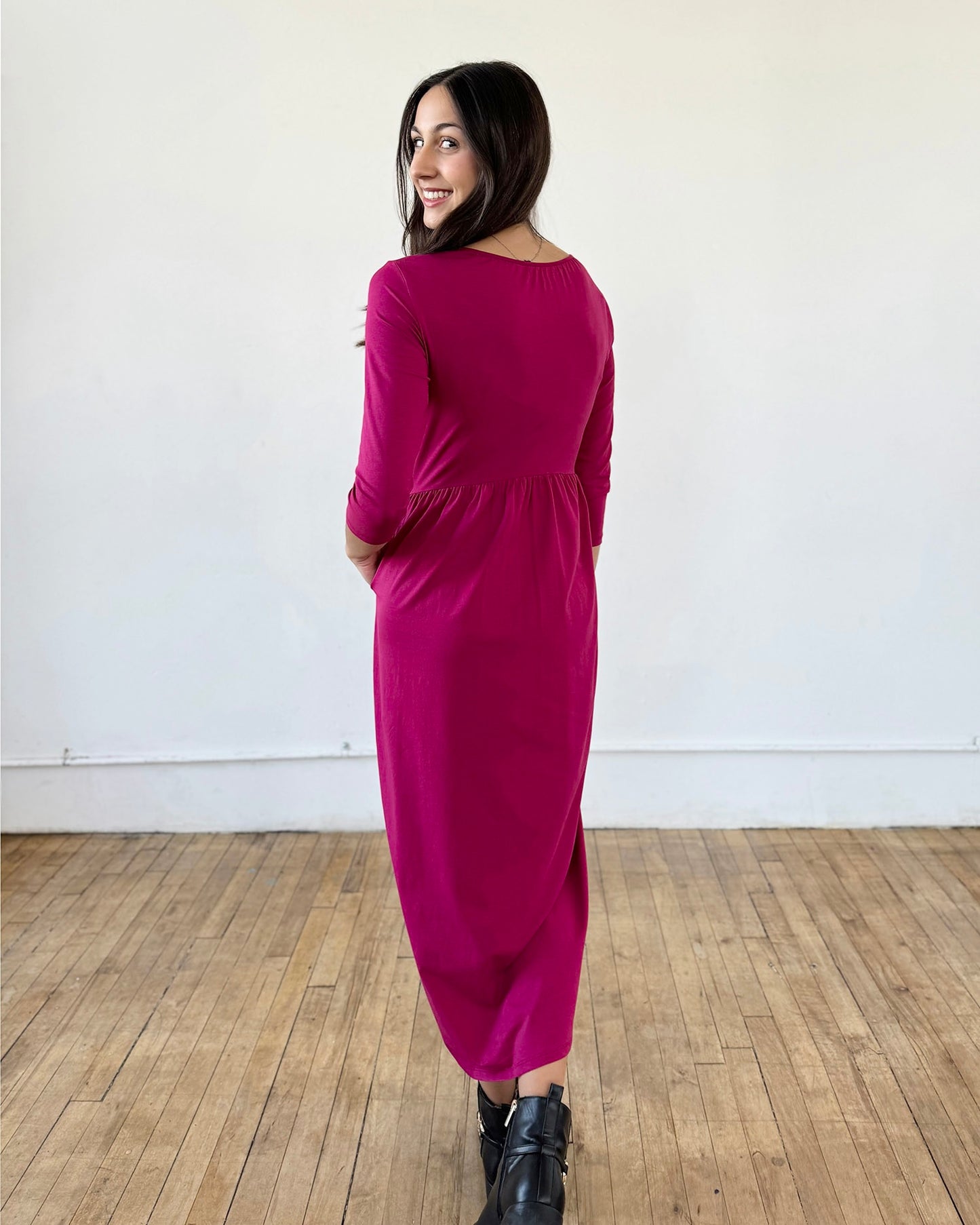 SOFIA dress in Garnet Pink