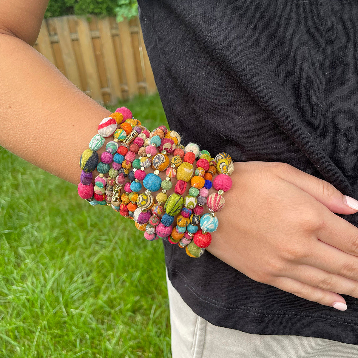 Small Kantha Bauble Bracelet