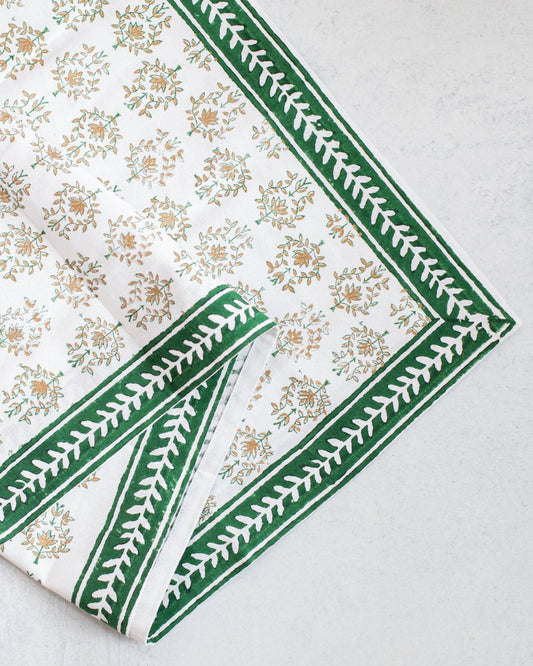 Table Runner - Lotus, Evergreen & Gold