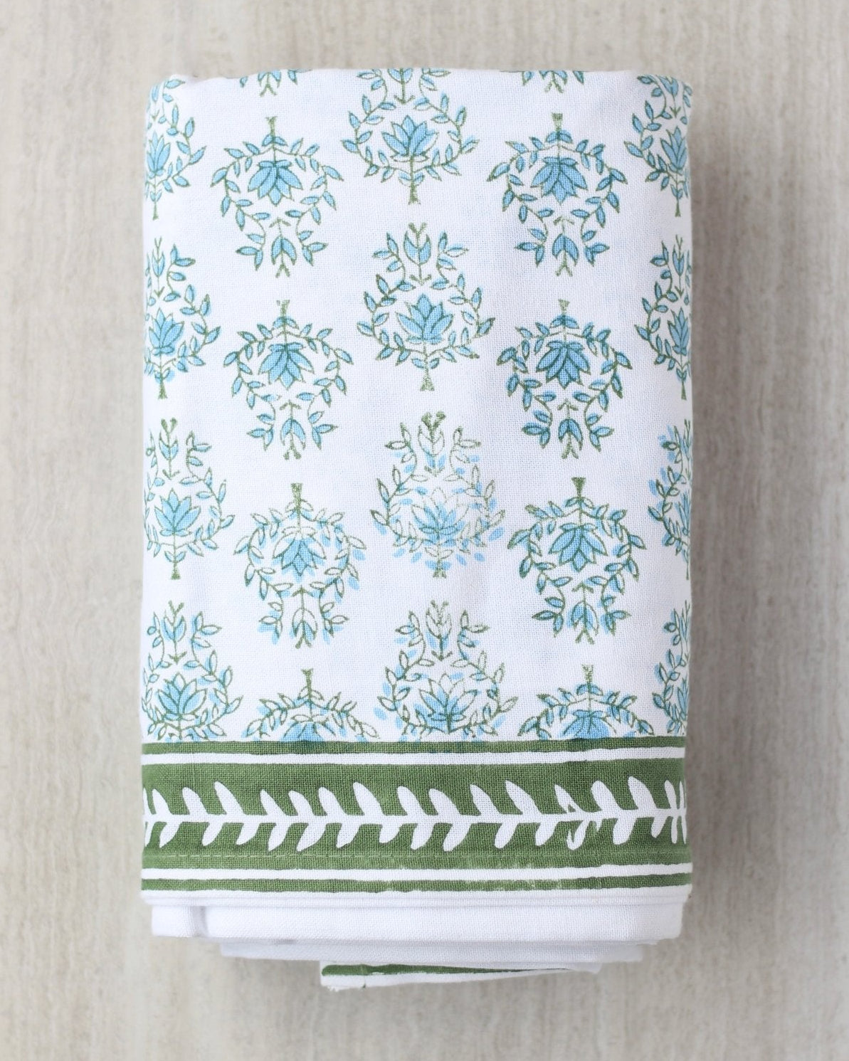 Table Runner - Lotus, Sage & Uniform Blue