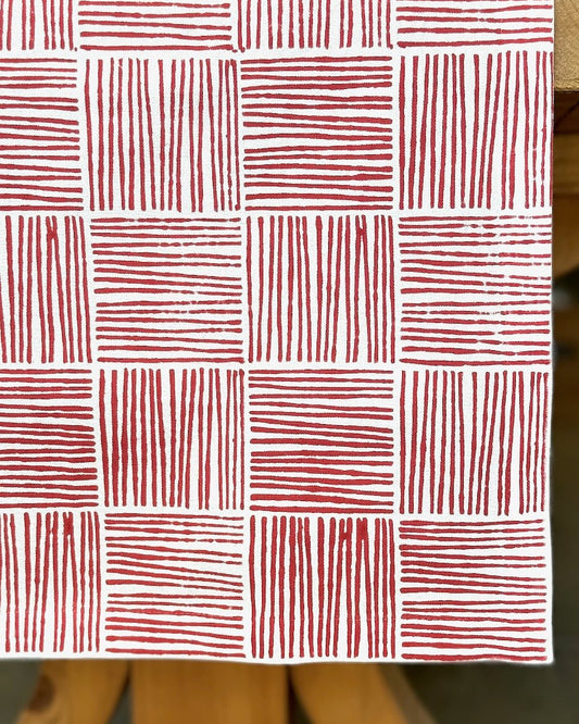 Table Runner - Striped, Red