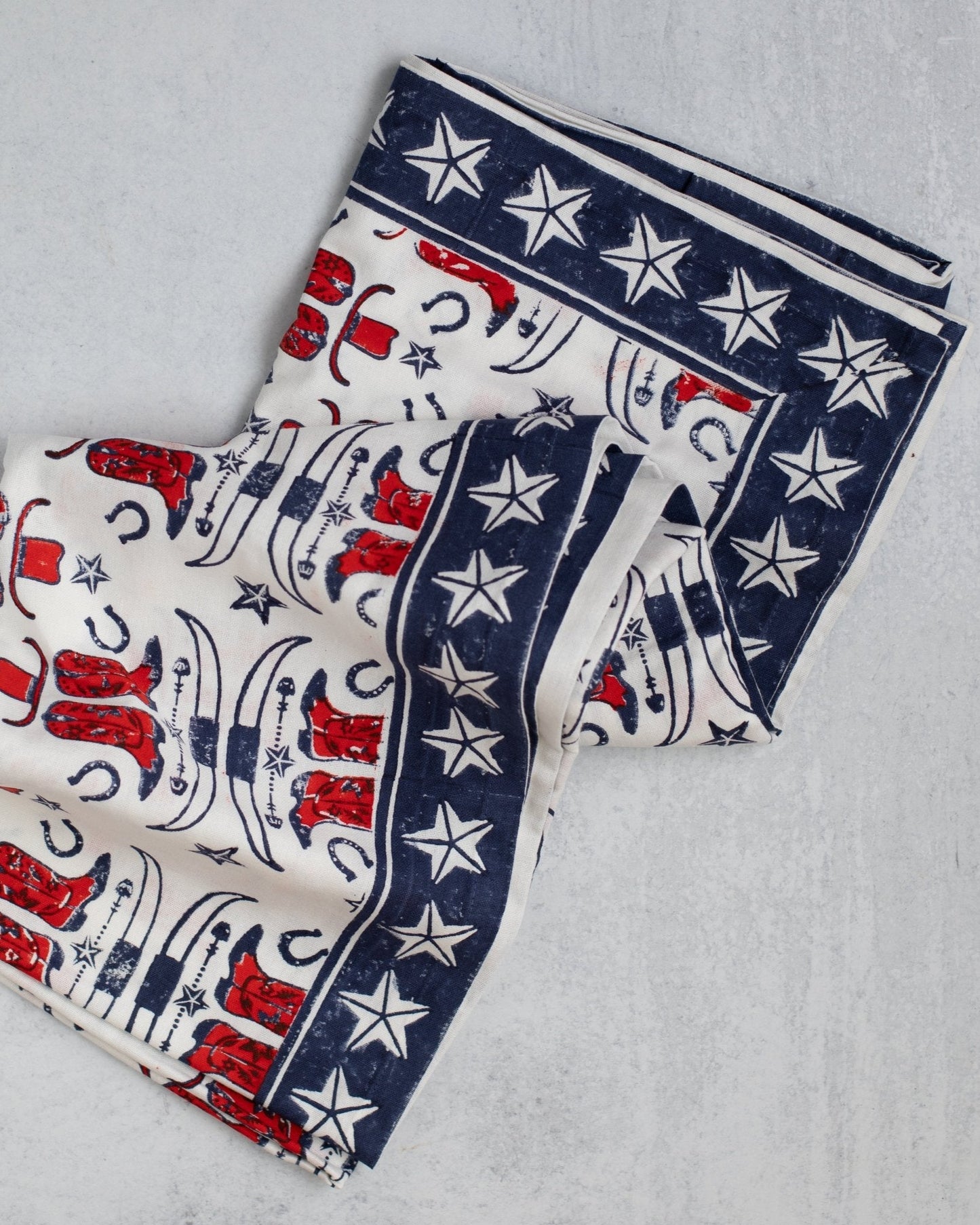 Table Throw (Ivory) - Cowgirl, Navy & Poppy