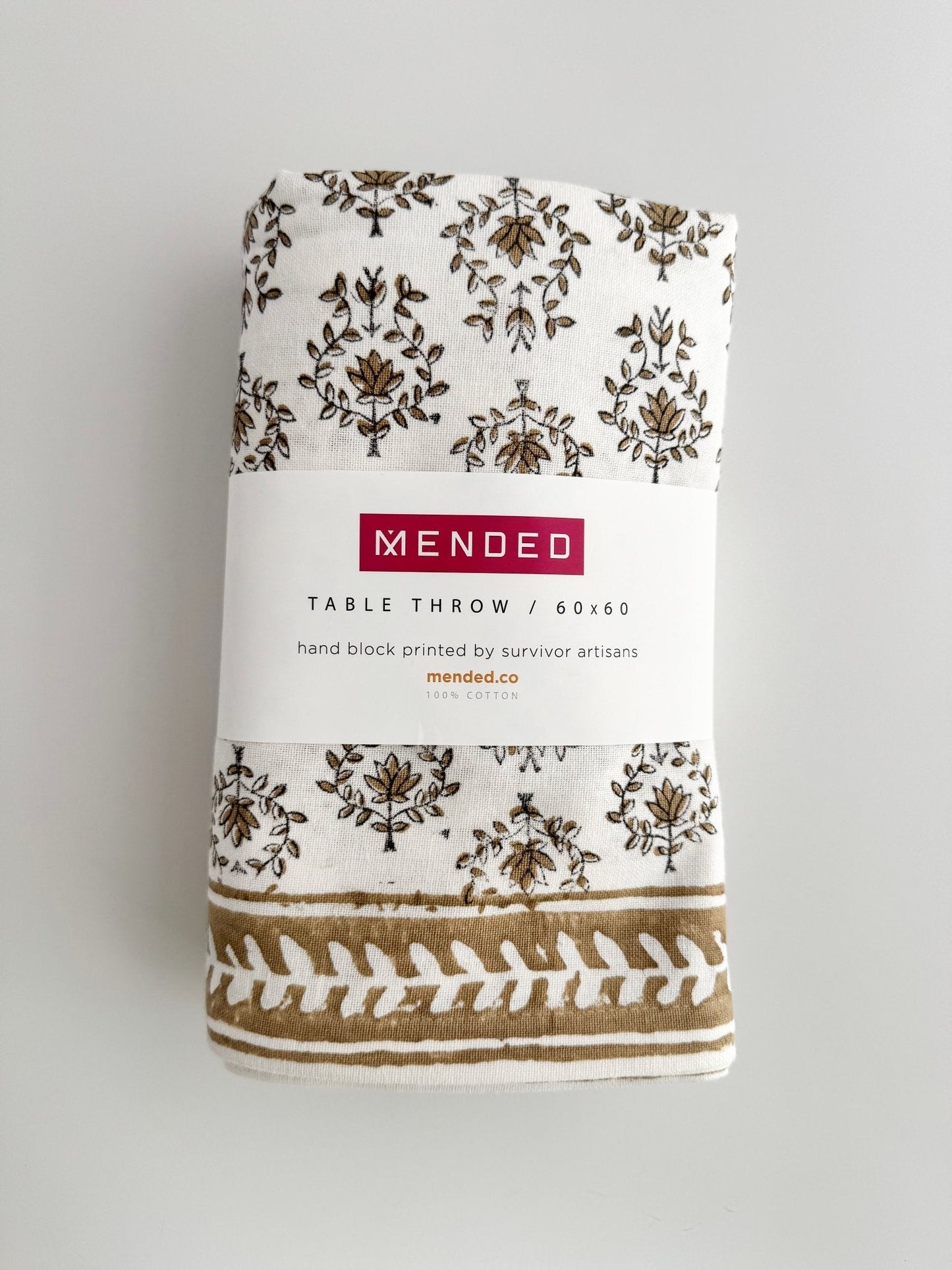 Table Throw - Lotus, Black & Chai