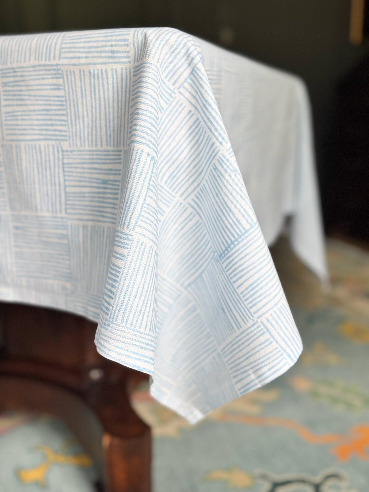 Table Throw - Stripe, Uniform Blue