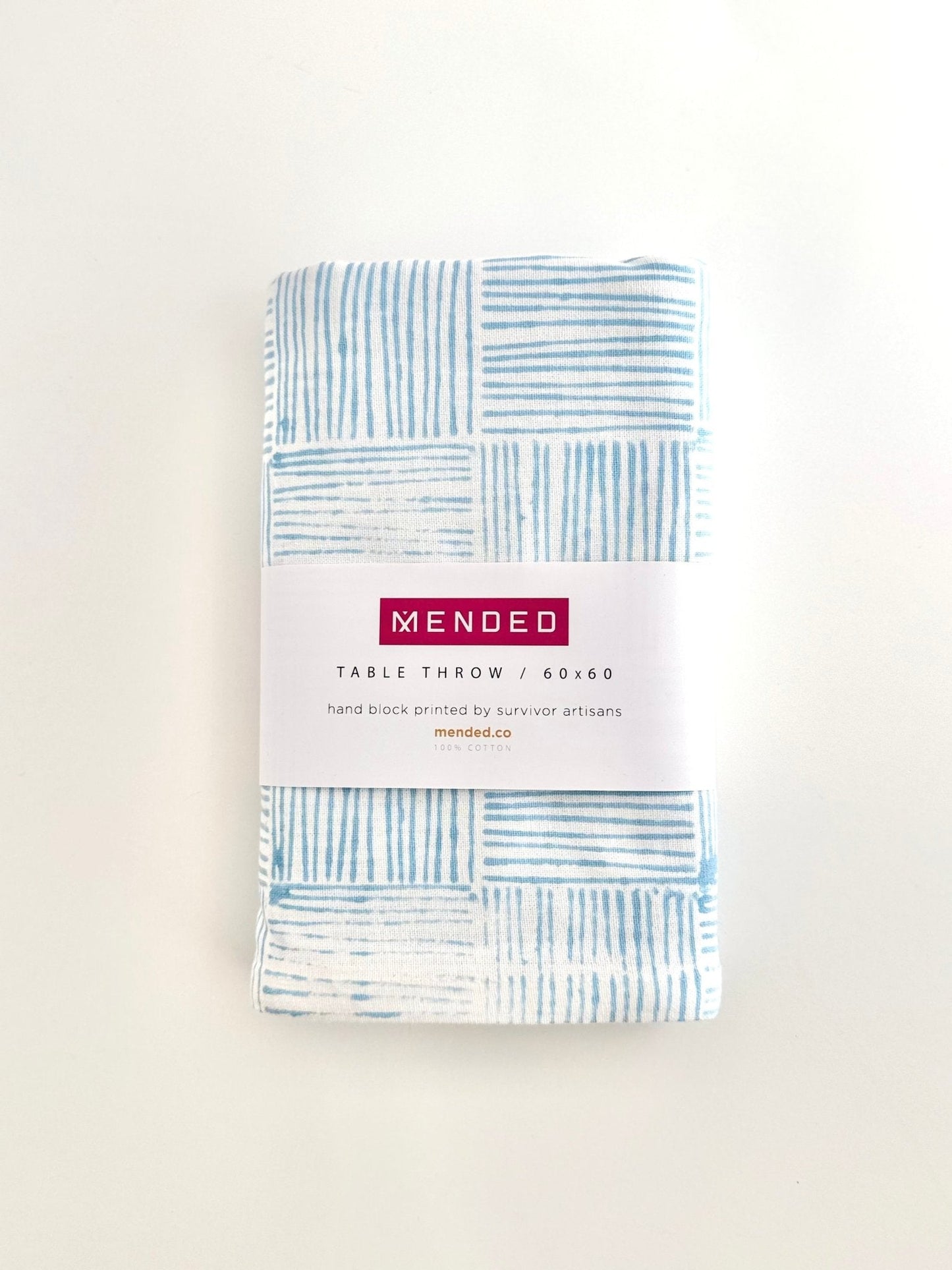 Table Throw - Stripe, Uniform Blue