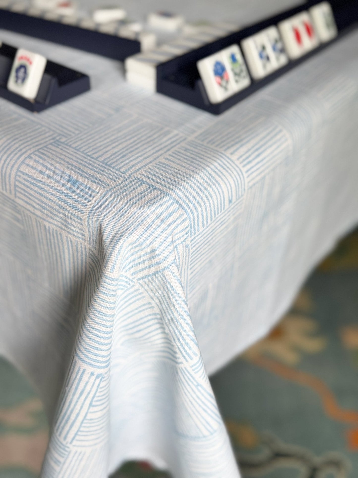 Table Throw - Stripe, Uniform Blue