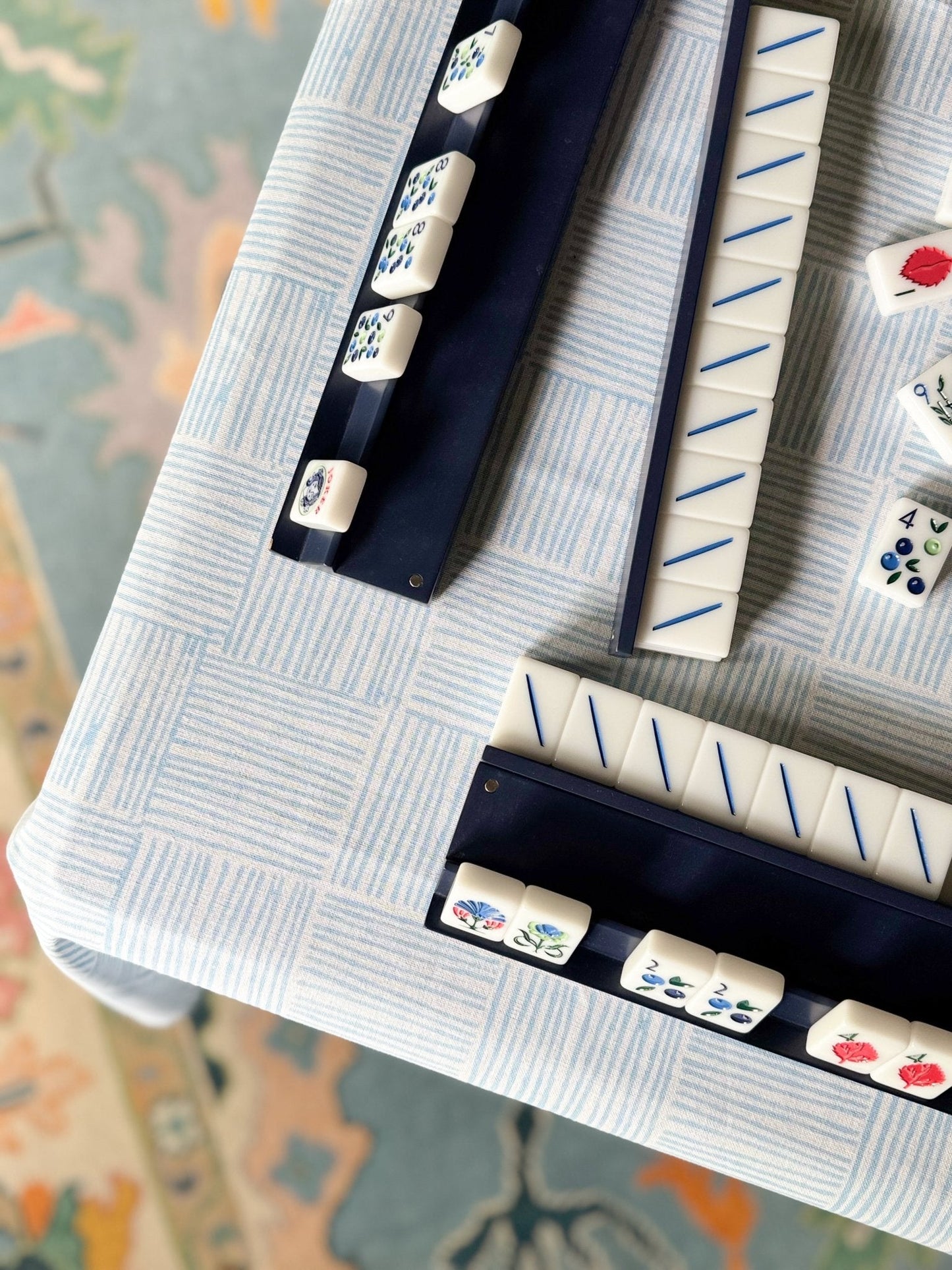 Table Throw - Stripe, Uniform Blue