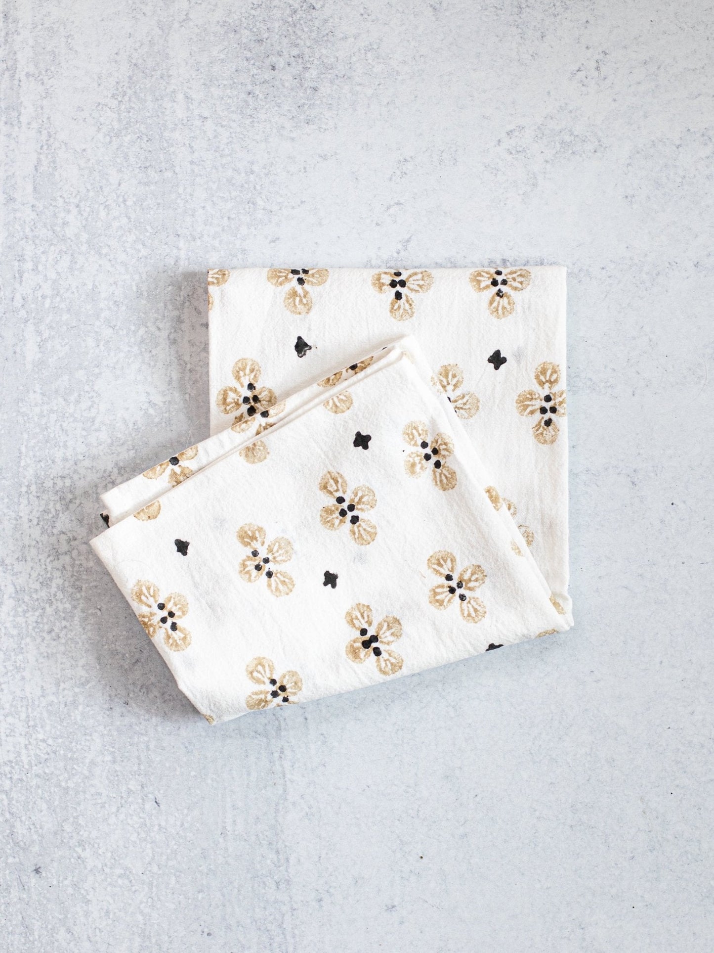 Tea Towel (Ivory) - Dogwood Blossom, Chai & Black