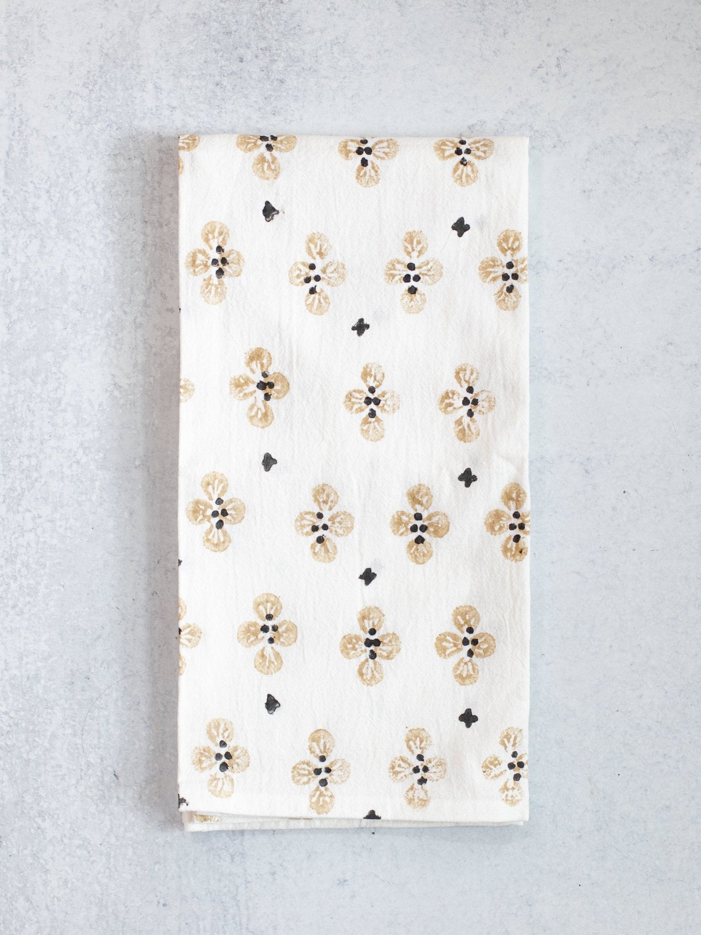 Tea Towel (Ivory) - Dogwood Blossom, Chai & Black