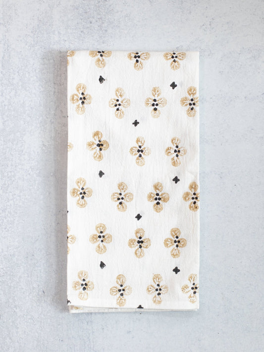 Tea Towel (Ivory) - Dogwood Blossom, Chai & Black