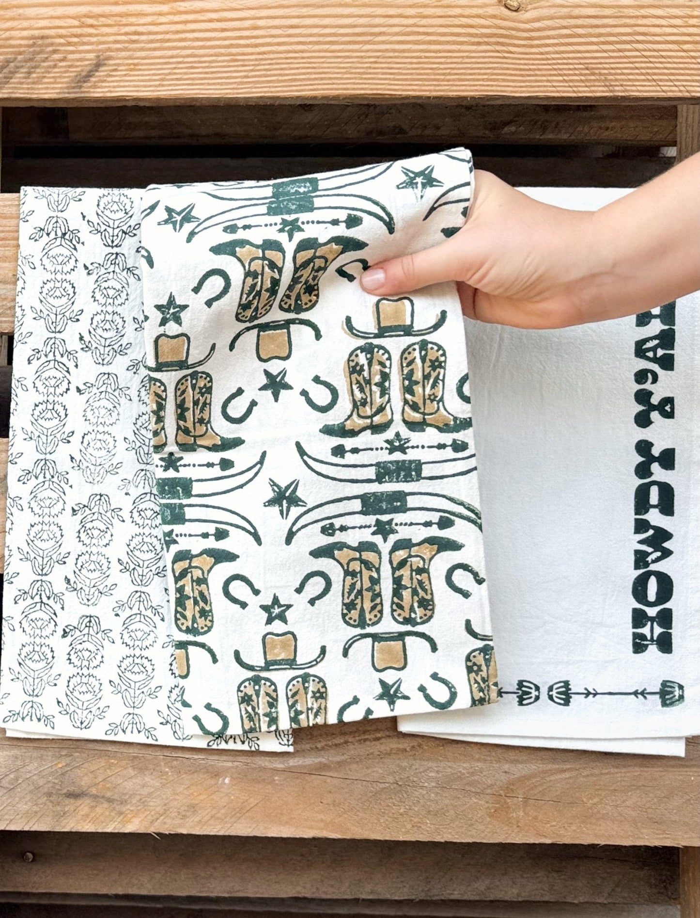 Tea Towel (Ivory) - Howdy, Midnight