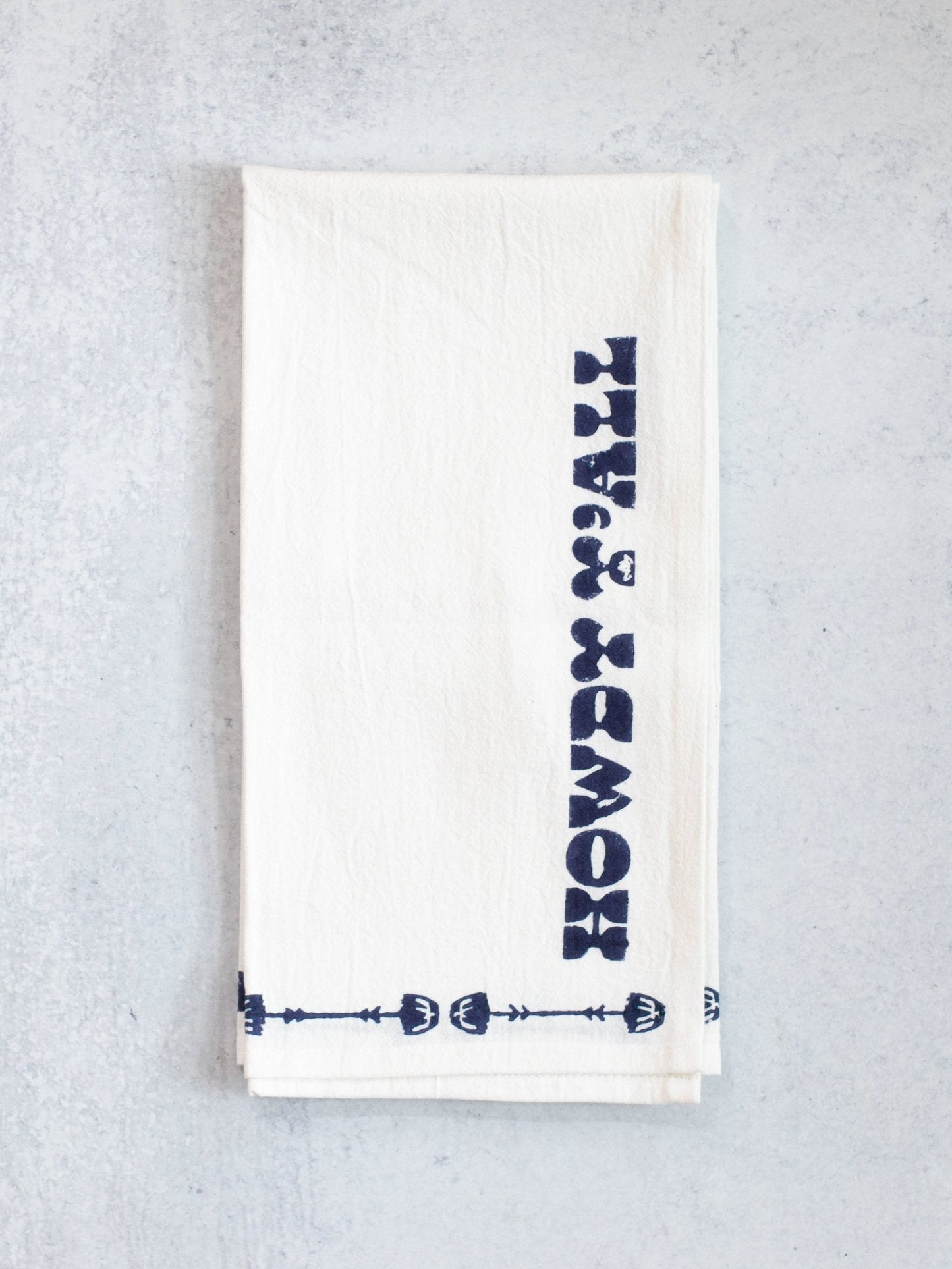 Tea Towel (Ivory) - Howdy, Navy