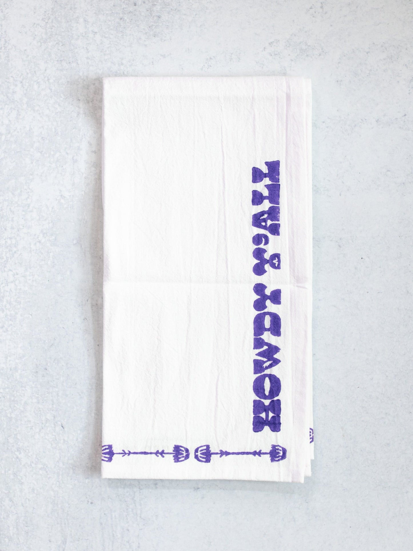 Tea Towel (Ivory) - Howdy, Purple