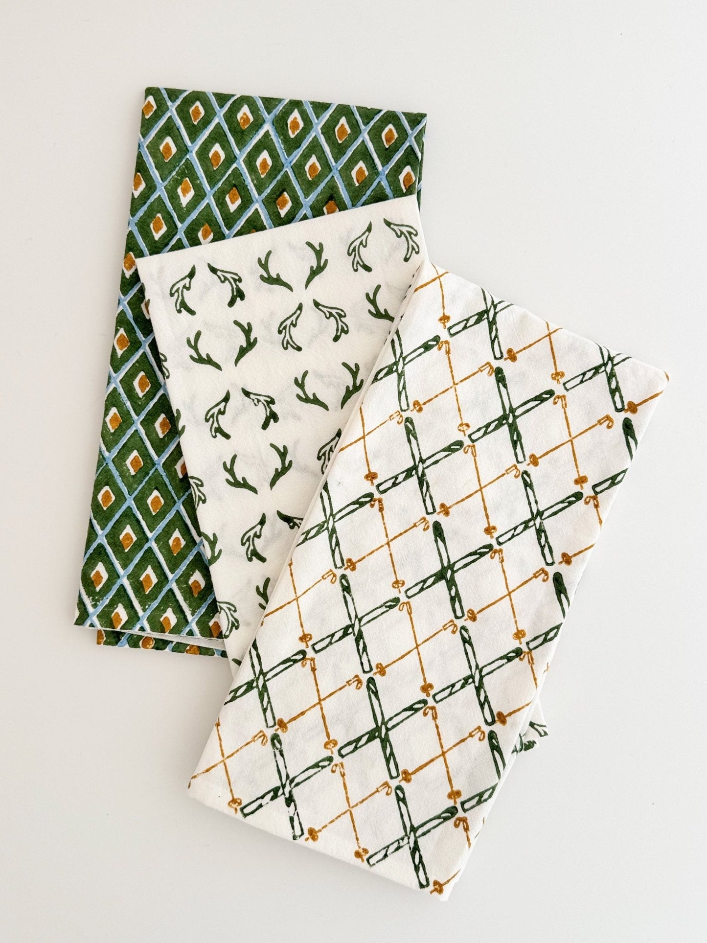 Tea Towel (Ivory) - Skis, Sage & Mustard