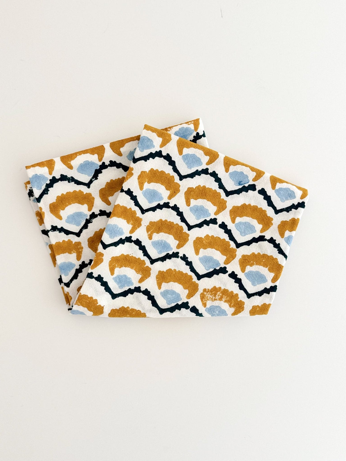 Tea Towel (Ivory) - Modern Poppy, Mustard