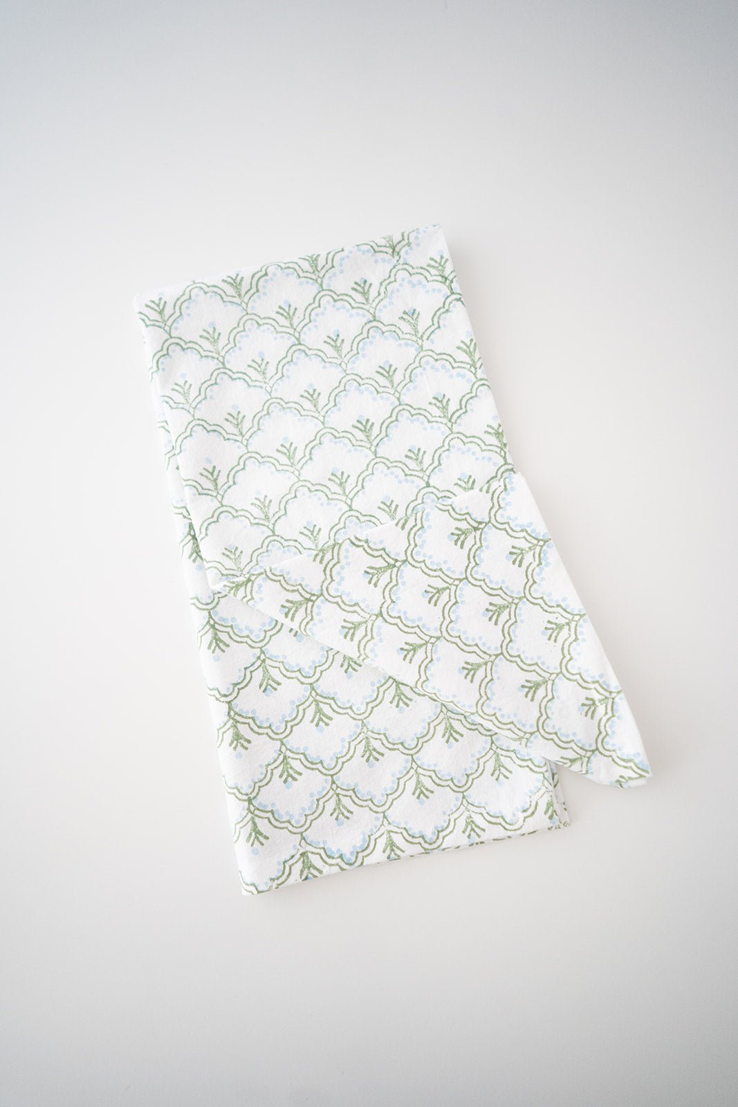 Tea Towel - Jaipur, Sage & Uniform Blue