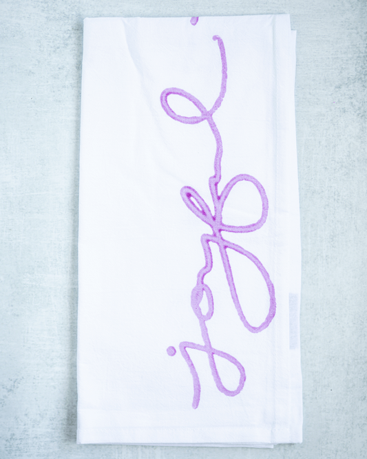Tea Towel - Joyful, Lilac
