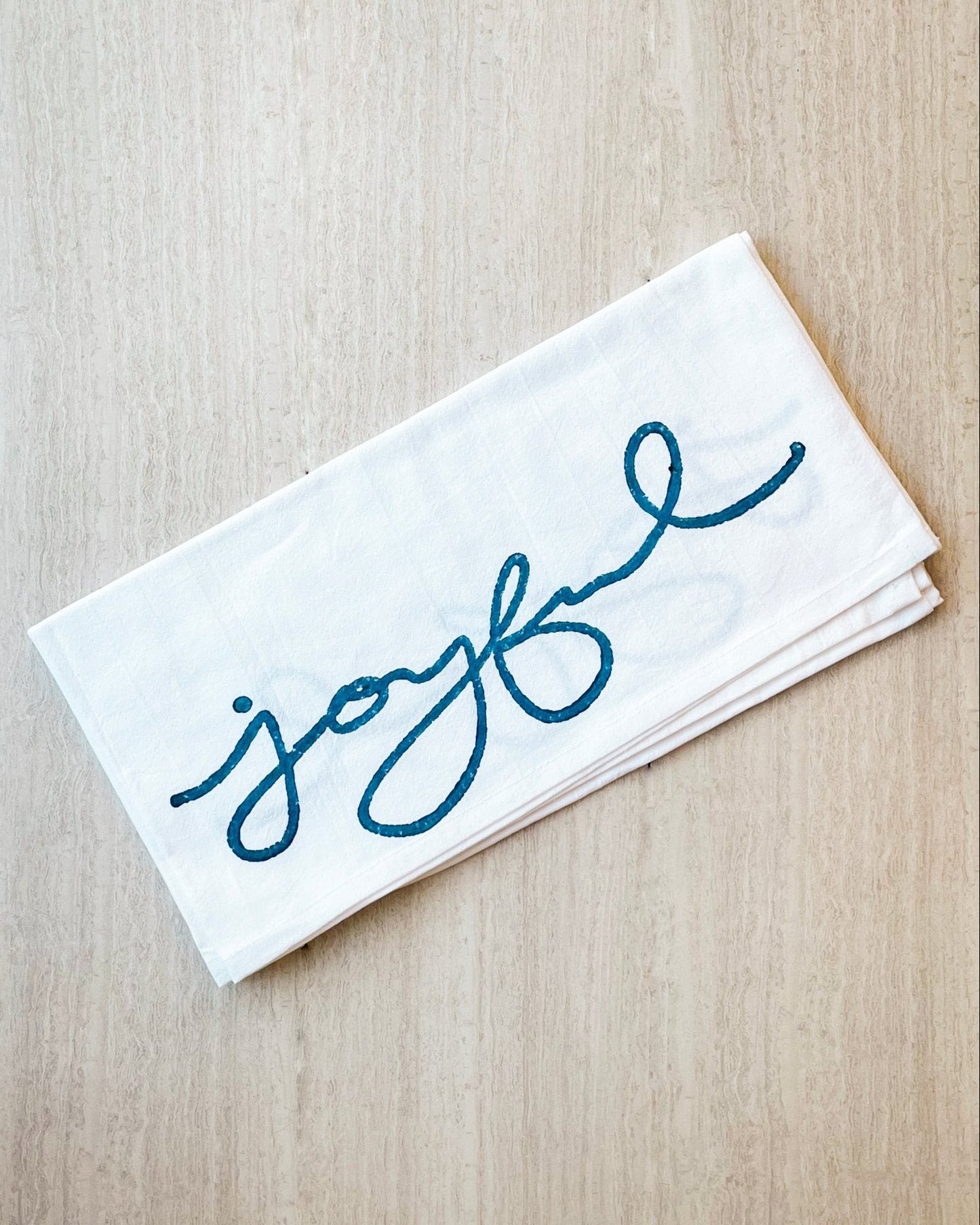 Tea Towel - Joyful, Navy