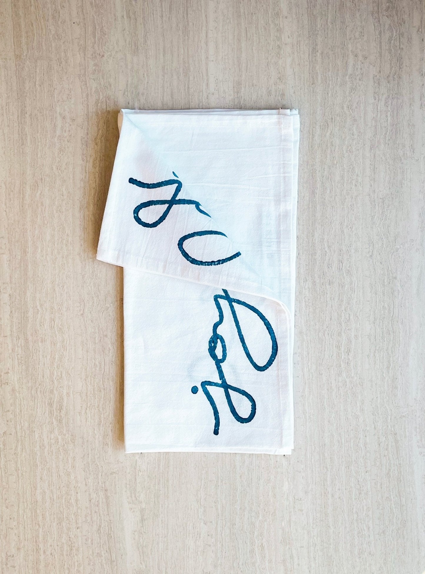 Tea Towel - Joyful, Navy