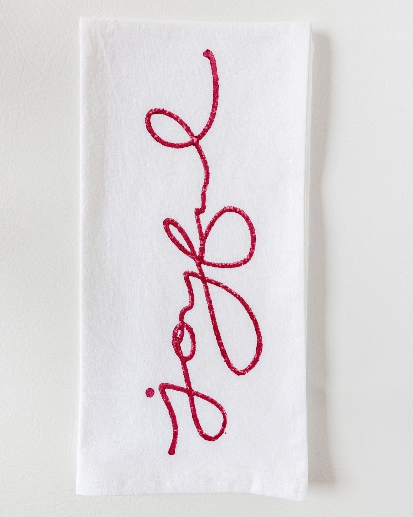 Tea Towel - Joyful, Red