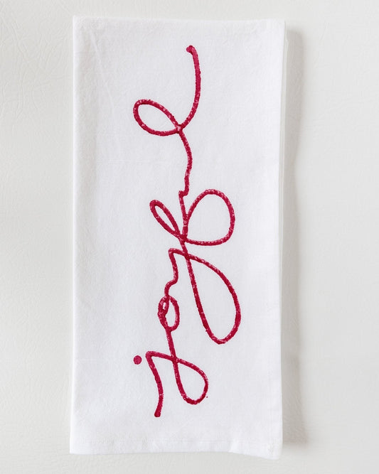 Tea Towel - Joyful, Red