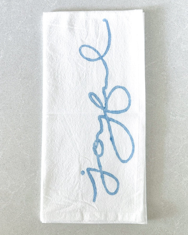 Tea Towel - Joyful, Uniform Blue
