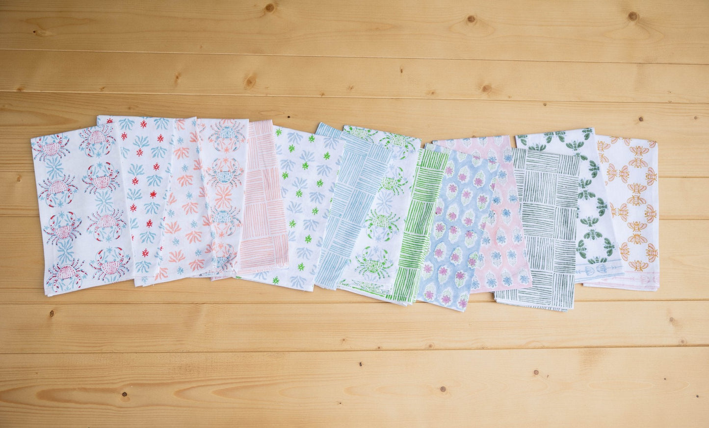 Tea Towel - King Crab, Uniform Blue & Vine